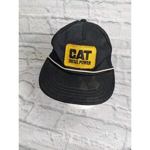 Vintage Caterpillar Trucker Hat, Cat Diesel Patch Black Mesh Snapback #4